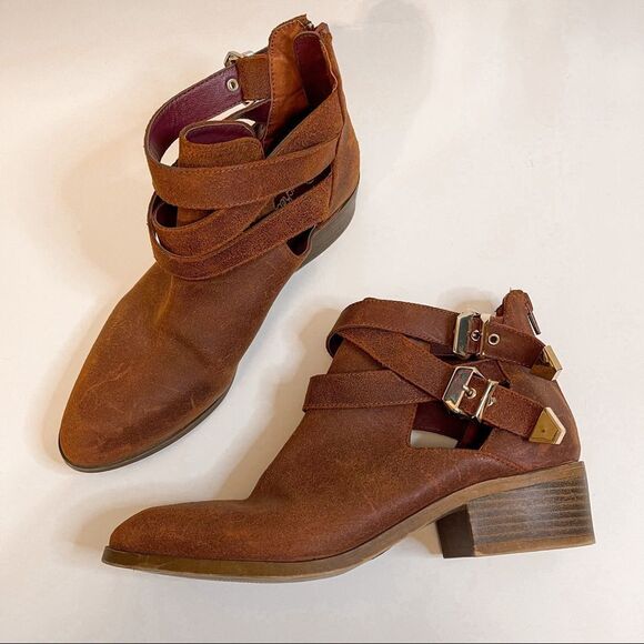 Seychelles Scoundrel Cutout Oxblood Ankle Boots Size 8.5 - Picture 1 of 12